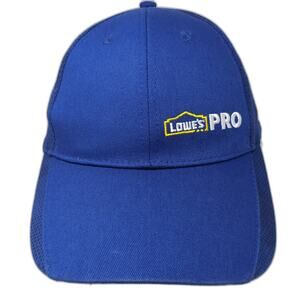 Lowe's Pro Snapback Cap Blue One Size Adjustable Embroidered Vented Holes Cotton